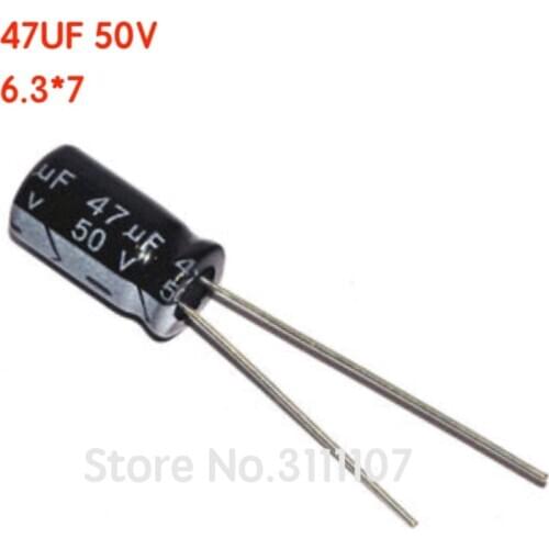20PCS/LOT 47UF 50V Aluminum electrolytic capacitor 47uF 50V 6.3*7 Electrolytic Capacitor 50v 47uf