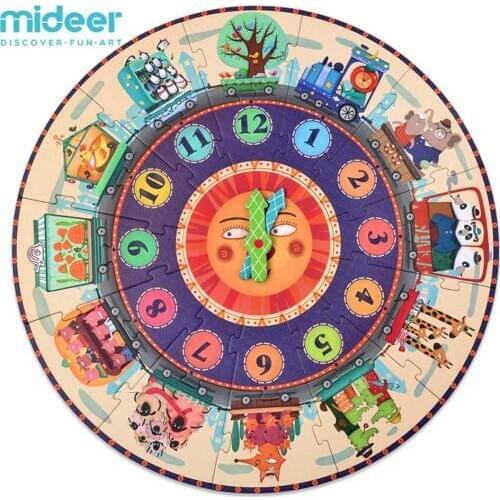 25 Pcs/set Puzzle toy Games Paper Puzzle Digital Clock Cognition Mideer My Time Travel for Kids Children toys birthday gift
