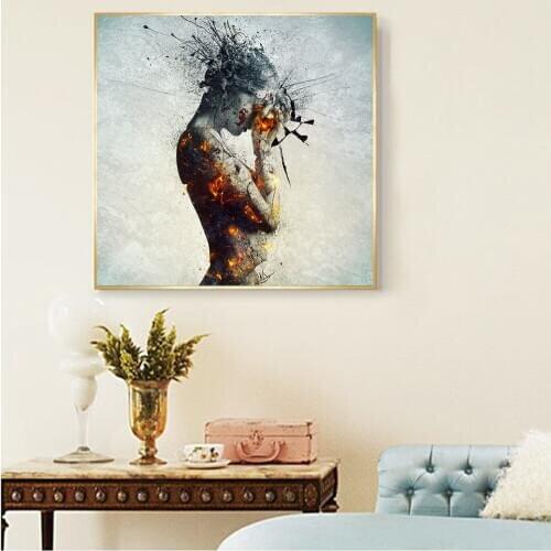 Abstract Nude Woman Canvas Art Posters Home Decoration Canvas Painting Wall Art Picture Bedroom Decoration No Frame