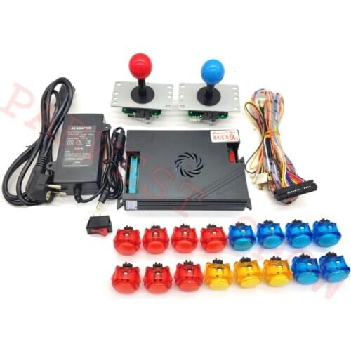 2 Players Arcade DIY kit 9D 2222 IN 1 Game board Arcade 5Pin joystick and Crystal push button for Fighting game machine