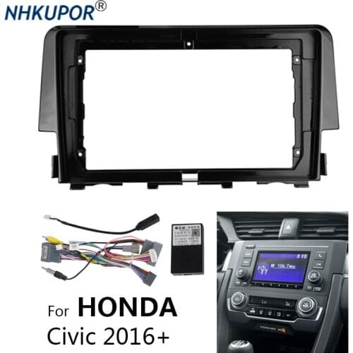 Car Radio Fascia For HONDA Civic 2016+ Auto Stereo Audio Multimedia Player Dashboard Panel Frame Kit Fitting Adapter
