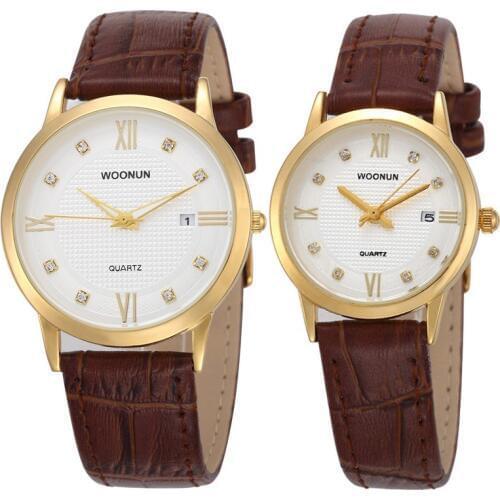 Fashion Couple Watch Luxury Gold Watches Women MEN Leather Strap Quartz Wriswatches relogio masculino reloj mujer reloj hombre