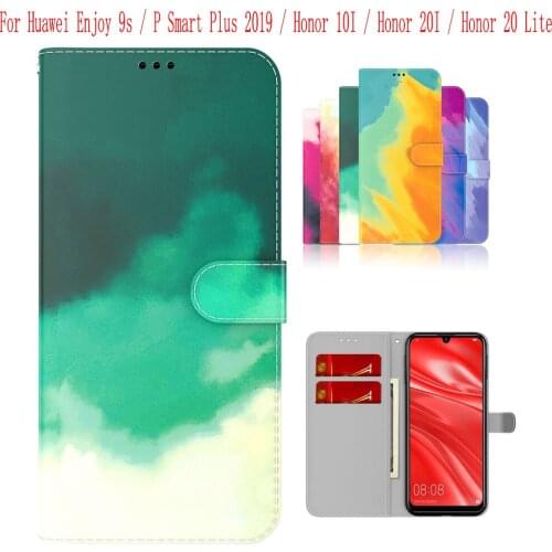 Sunjolly Case for Huawei Enjoy 9s P Smart Plus 2019 Honor 10I 20I 20 Lite Wallet Stand Flip PU Phone Case Cover coque capa Cover