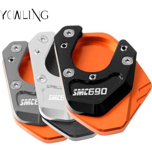 CNC Aluminum Motorcycle Foot Side Stand Enlarger Extension Kickstand Plate Pad For 690 SMC SMC690 2010 2011 2012 2013