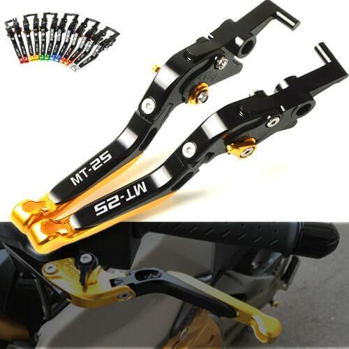 CNC Aluminum Motorcycle Motorbike Accessories Handlebar Grips Adjustable Folding Brake Clutch Levers For YAMAHA MT-25 2005 2006