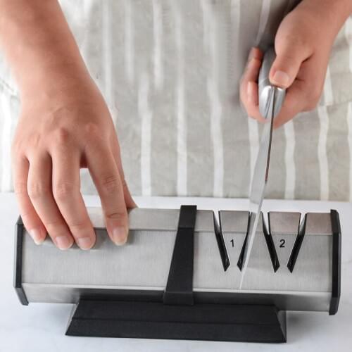 150W Kitchen Electric Knife Sharpener 2 Motorized Rotating Sharpening System Grinder For Stainless Knives Ceramic Knife