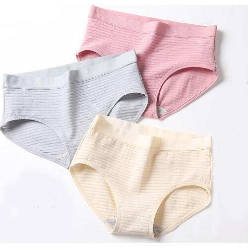 New Simple Women Cotton Physiological Period Leak Proof Menstrual Panties Solid Seamless Middle Waist Lady Underwear Soft Breifs