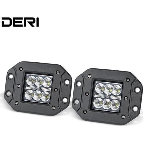 18W Led Work Light bar Floods Spot Beam Flush Mount Driving Light Fog Lamp For Jeep 4x4 Offroad SUV ATV UTV UAZ Car styling