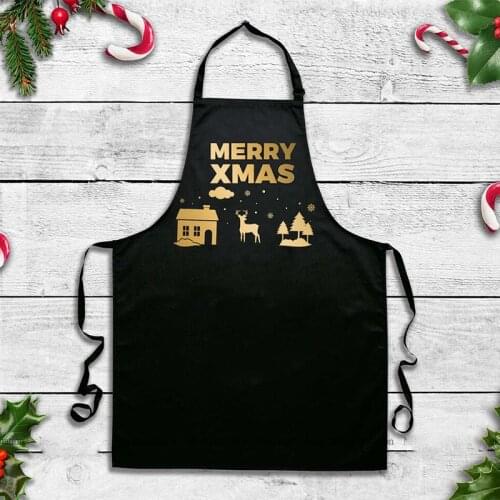 Merry Xmas Cookie Baking apron Christmas tree Snowflakes Reindeer Holiday Eve party Family Friends dinner BBQ mom Gift present