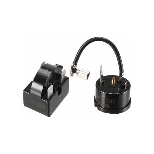 Refrigerator PTC Starter Relay 15 Ohm 3 Pin + Compressor Overload Protector