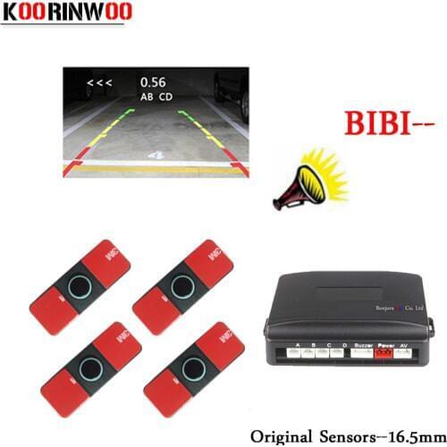 Koorinwoo Visible Original 16.5mm Parktronic Dual Core Car Parking Sensor 4 Radars Alarm Rear view System Video Parking Asystem
