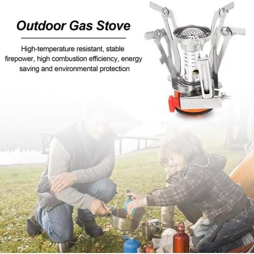 Mini Camping Stove Aluminium Alloy Portable Non-slip Folding Gas Stove 3000W Firepower Stove for Camping Picnic Split Cooker