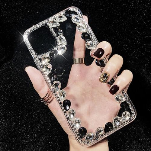 Rhinestone Soft Phone Case For Xiaomi 10T Pro 11 11x Mi Poco M3 F3 X2 Lens Border Diamond Glitter Angle Drill Transparent Cover