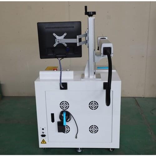 China Manufacture desktop 30W Fiber laser marking machine Raycus source for steel/aluminum/brass/metal material