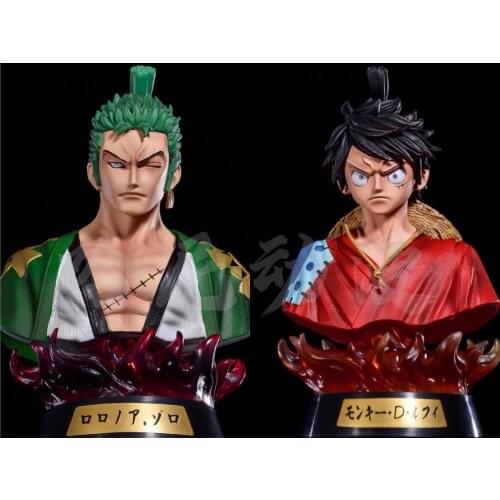 NEW ONE PIECE Monkey D. Luffy Roronoa Zoro kimono shiny Bust PVC Action Figure One Piece Figure Collection Model Dolls Toys gift