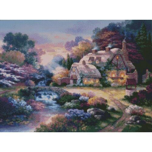 Top new Embroidery Counted Cross Stitch Kits Needlework Crafts 14 ct DMC DIY Arts Handmade Decor -dream house 2