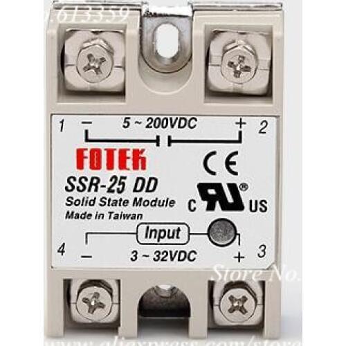 10 pcs SSR-25DD FOTEK Single-Phase Solid State Relay 25A/110V DC control DC SSR25DD