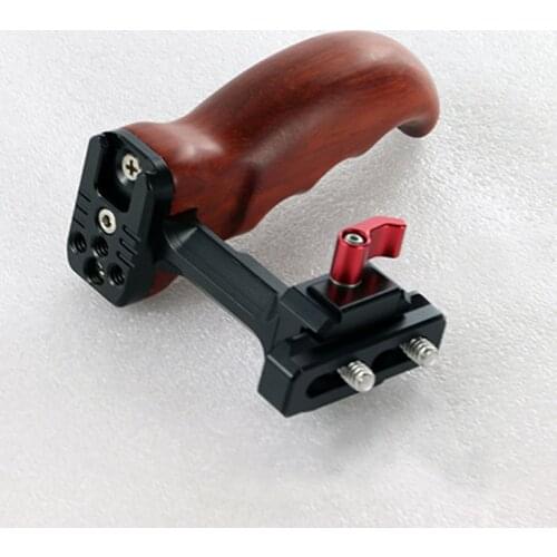 HONTOO Wooden Handle Hand Grip NATO Side Handle DSLR Cage handle w/ NATO rail 1/4 screw for SONY A7 BMPCC 4K 6K 5D4 camera CAGE