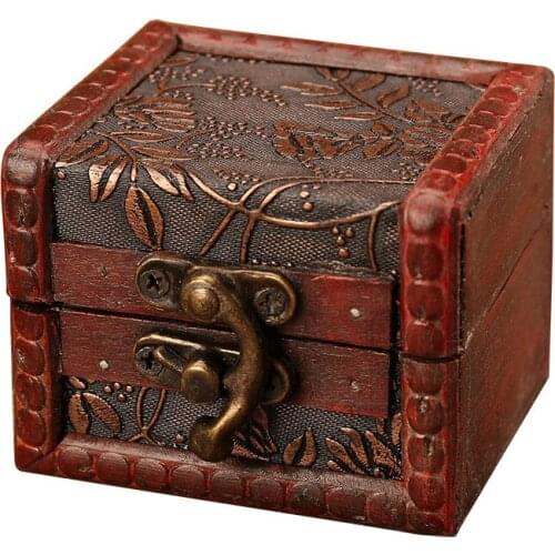Vintage Wooden Storage Box with Lock Container Jewelry Trinket Bracelet Pearl Ring Treasures Case Handmade Gift Organizer Decor