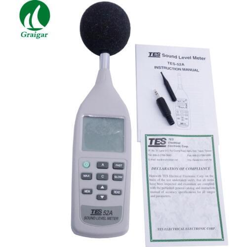High Preccision Digital Sound Level Meter Noise Tester TES-52A TES 52A 26dB to 130dB