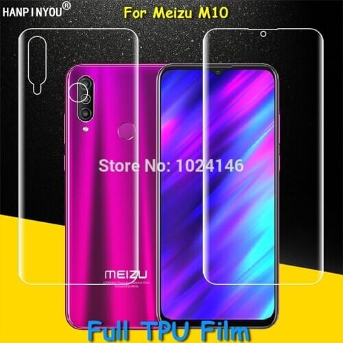 Front / Back Full Coverage Clear Soft TPU Film Screen Protector For Meizu M10 M 10 6.5" Cover Curved Parts