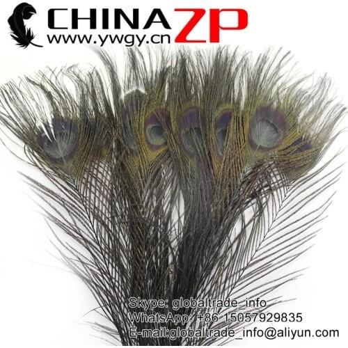 Gold Manufacturer CHINAZP Factory 100pcs/lot Fantastic DIY Decoration Full Eye Natural Peacock Feathers 15 Colors Available