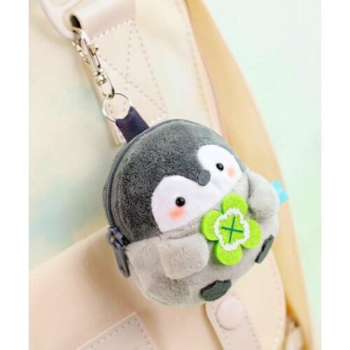 1 Pcs Lovely Animal Penguin Plush Toys Earphone Bag Coin Purse Bag Pendant Keyring Plush Doll for Kids Gift