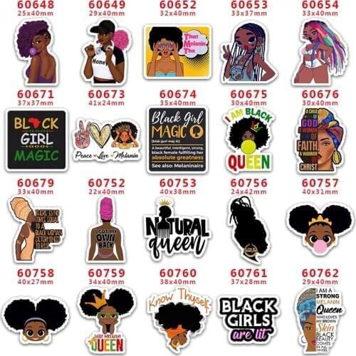 10 pcs Black Girl Magic Resin Flatback for Hair Bows Planar Resin Crafts Custom Resin for DIY Phone Decorations PR60648