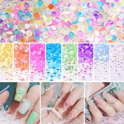 1440pcsThe New 3D Nail Art Decorations Rhinestones Mermaid beads Strass Shiny light-sensitive crystal glass beads Manicure B4050
