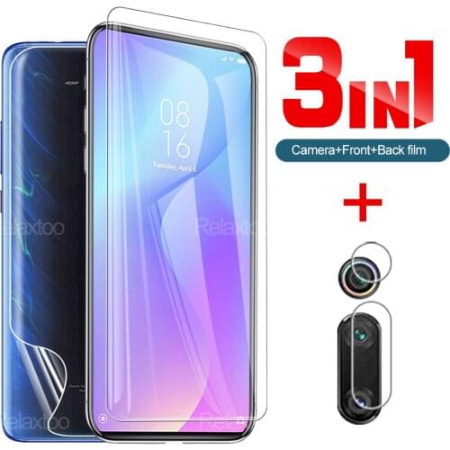 3-in-1 Tempered Glass And Back Hydraulic Film For Xiaomi Mi 9t Screen Protector For Xiaomi Mi A1 A2 5X 6X Camera Protector Lens