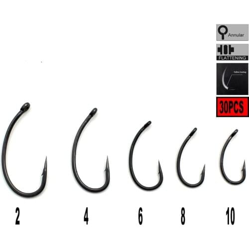 30PCS Coating Carp fishing Barbed Gripper Gnippen Hooks Made in Japan Brand Quality Chod Hair Rigs Hooks