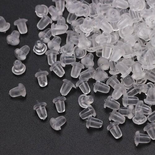300pcs Clear Rubber Back Earring Stoppers Rubber Earringplug Soft DIY Jewelry Making Earring Post Stopper Findings Accessories
