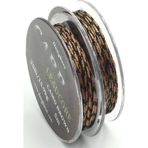 5m Braided Lead Core Carp Leader Line Camo Brown Mainline Leadcore for Carp Rig Chod Helicopter Rig Carp Coarse Fishing Line