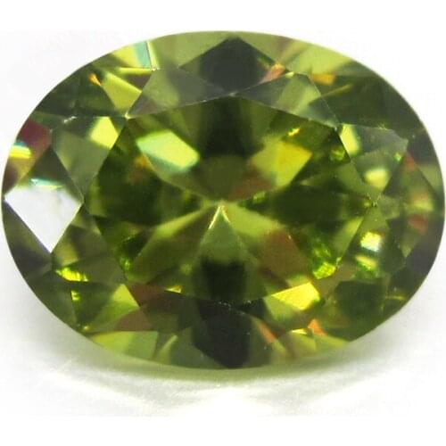 50pcs Free Shipping Peridot Green Synthetic Loose Gemstone Lab Created Oval Shape Cubic Zirconia 2*3mm-13*18mm Wholesale Price