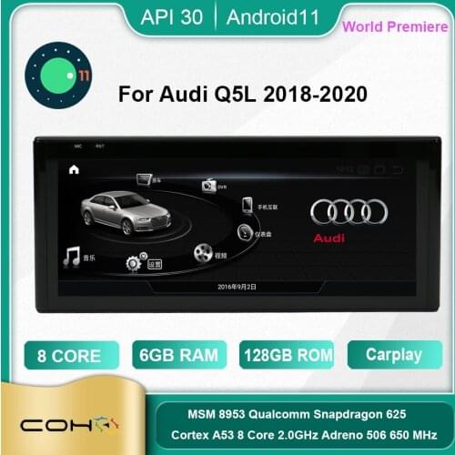 COHO For Audi Q5L 2018-2020 Android 10.0 Octa Core 6+128G Car Multimedia Player Stereo Receiver Radio