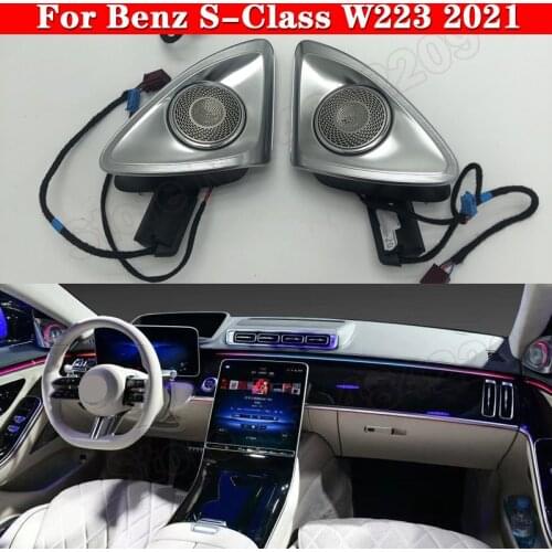 Car Ambient Light For Mercedes-Benz S-Class W223 2021 64-Color Led Neon Atmosphere Lamp Original 4D Rotating Tweeter Speaker