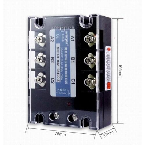Free shipping 1pc High quality 200A Mager SSR MGR-3 032 38200Z DC-AC Three phase solid state relay DC control AC 200A 380V