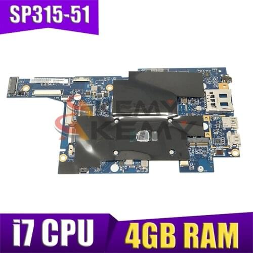 For Acer Aspire SP315-51 Laptop Motherboard With i7 CPU 4GB RAM NBGK911007 ST5D3 MAIN BOARD REV:2.0 100% Tested Fast Ship
