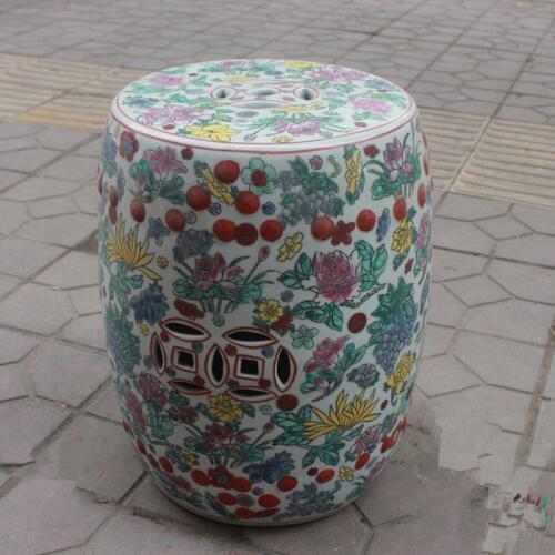 Jingdezhen indoor ceramic Antique home drum porcelain garden stool Glazed hand painted round porcelain antique garden stool