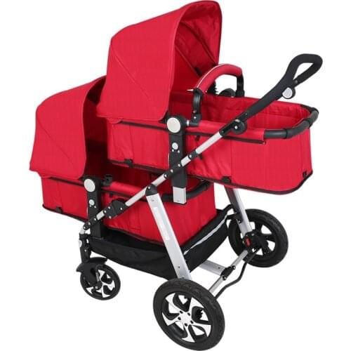 Babyfond Twin Baby Stroller Can Sit And Lie The High Landscape Light And Shock Proof Folding Double Stroller