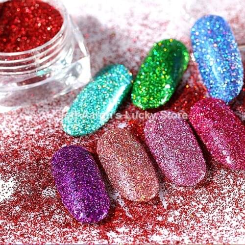 Holographic acrylic nail glitter powder for nail art decoration dipping powder nails supplies tool new arrive
