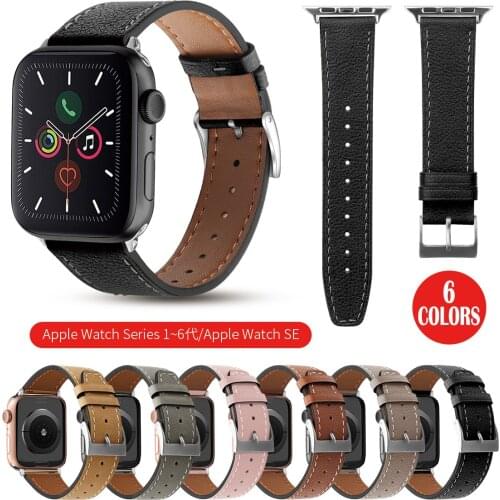 Leather Strap For apple watch band 42mm 44mm iwatch Series SE 6 5 4 3 2 1 Accessories loop 38mm 40mm Wrist Bracelet Replacement