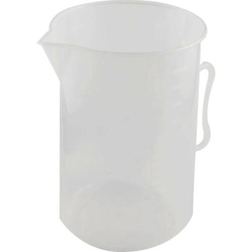 Laboratory Clear White Plastic 2000mL Measuring Cup Handled Beaker