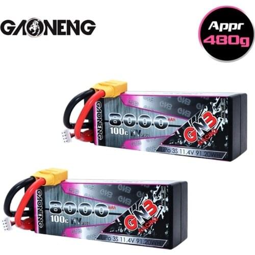 GAONENG GNB 11.4v 8000mAh 100C PLUS LiPo Battery For Remote Control Car Racing Spare Parts With Shell Upgrade LiHV 3S Battery