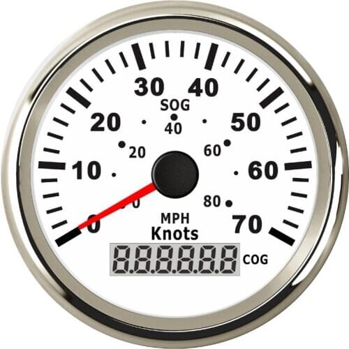 Marine Boat GPS Speedometer 85mm Odometer 0-70 Knots Fit For Boat Yacht Vessels With Trip Mileage COG SOG glow gauge 12V 24V