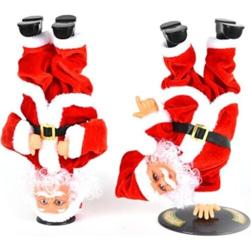 Creative New Electric Handstand Hip-hop Santa Claus Doll with Music Childrens Toys Ornaments Dancing and Singing Christmas gift