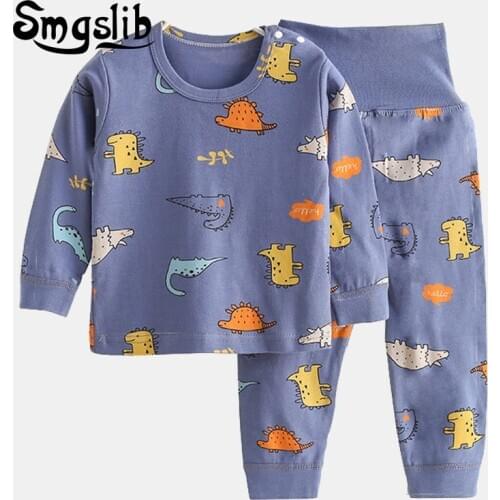 Autumn Pajamas for children Baby clothing Sleepwear Cartoon print baby boy clothes pajamas for girls Sleepwear for newborns