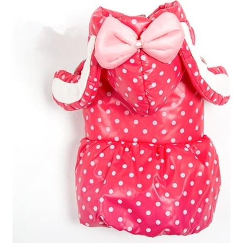 Dog Coat Pet Clothes For Dogs And Cats Dot Winter Warm Down Jacket Yorkshire Chihuahua Teddy Clothing Dog Clothes Hooded Dress