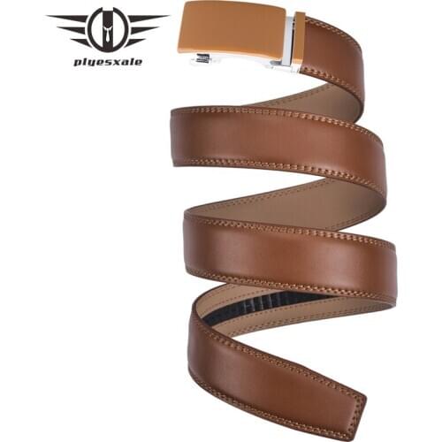 Brown Mens Belt 2020 Genuine Leather Business Black Belts Famous Brand Cowhide Men Alloy Automatic Buckle Leather Belts B141