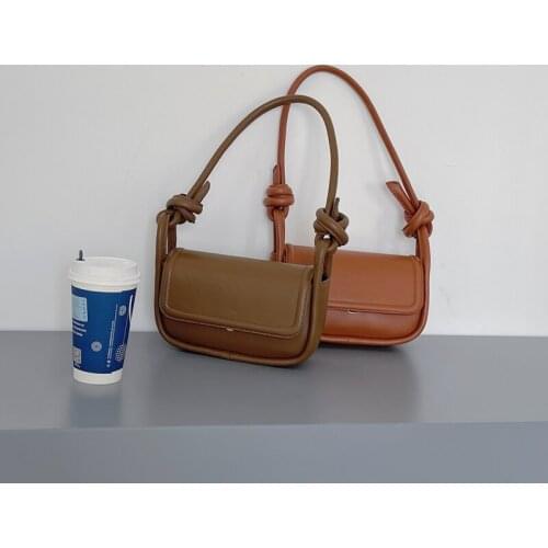 Luxury Designer Knotted Straps Mini Baguette Bag for Women 2021 New Female Ladies Korean Fashion Shoulder Bags Simple Handbags